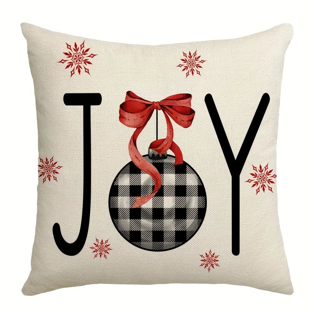 1/4pcs Christmas Pillow Covers Christmas Tree Joy Snow Merry Christmas Cushion Cover Winter Holiday Decor for Party Accessories - J&E
