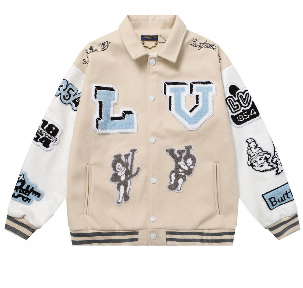 Trendy & eye-catching:
Wizard of Oz Blue & White Varsity Jacket | Classic Letterman Style