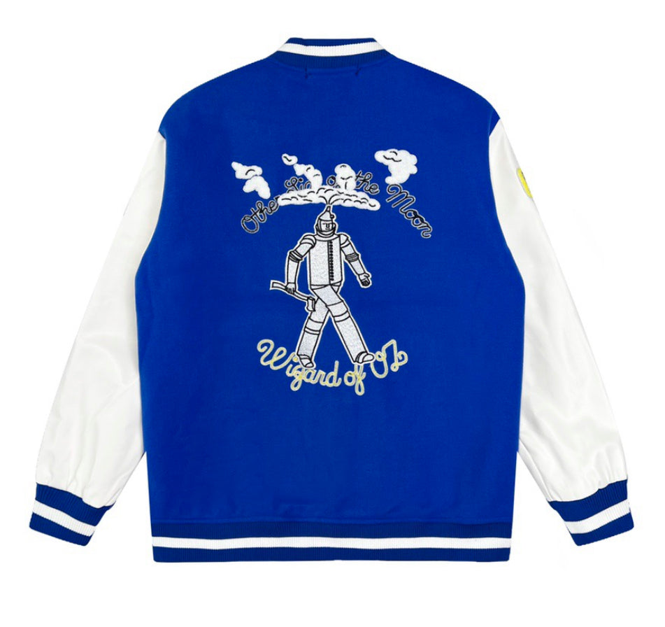 Trendy & eye-catching:
Wizard of Oz Blue & White Varsity Jacket | Classic Letterman Style