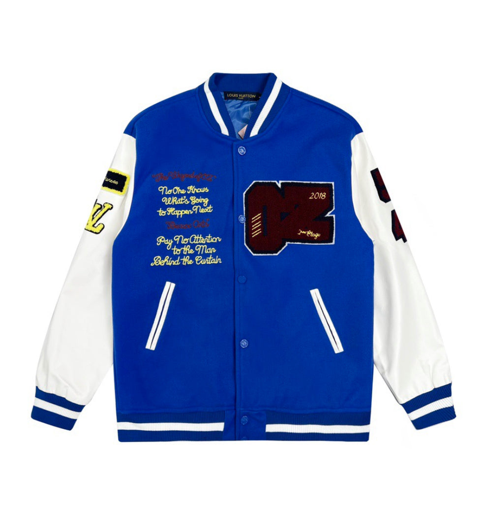 Trendy & eye-catching:
Wizard of Oz Blue & White Varsity Jacket | Classic Letterman Style