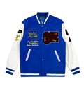 Trendy & eye-catching:
Wizard of Oz Blue & White Varsity Jacket | Classic Letterman Style