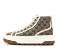 New canvas GG monogram womens tennis 1997 high top 55mm platform sneakers 38.5 beige Ebony mystic white