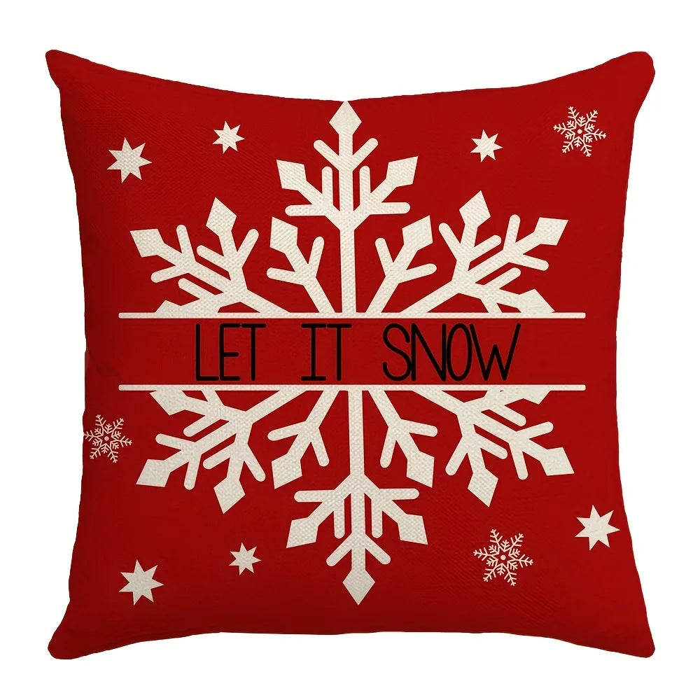 1/4pcs Christmas Pillow Covers Christmas Tree Joy Snow Merry Christmas Cushion Cover  Winter Holiday Decor for Party Accessories
