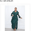 ANLAN Pleated Maxi Long Miyake Dress Gradient Color Lantern Sleeves Half Turtleneck Formal Dresses for Women 2024 New 9YK7603 - J&E