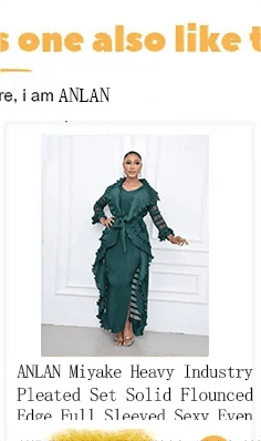 ANLAN Pleated Maxi Long Miyake Dress Gradient Color Lantern Sleeves Half Turtleneck Formal Dresses for Women 2024 New 9YK7603 - J&E