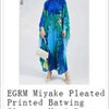 ANLAN Pleated Maxi Long Miyake Dress Gradient Color Lantern Sleeves Half Turtleneck Formal Dresses for Women 2024 New 9YK7603 - J&E