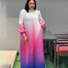 ANLAN Pleated Maxi Long Miyake Dress Gradient Color Lantern Sleeves Half Turtleneck Formal Dresses for Women 2024 New 9YK7603 - J&E