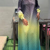 ANLAN Pleated Maxi Long Miyake Dress Gradient Color Lantern Sleeves Half Turtleneck Formal Dresses for Women 2024 New 9YK7603 - J&E