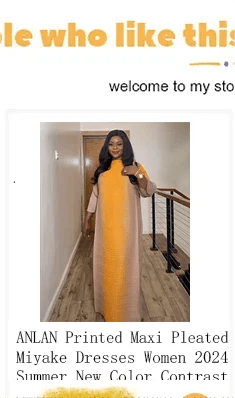 ANLAN Pleated Maxi Long Miyake Dress Gradient Color Lantern Sleeves Half Turtleneck Formal Dresses for Women 2024 New 9YK7603 - J&E