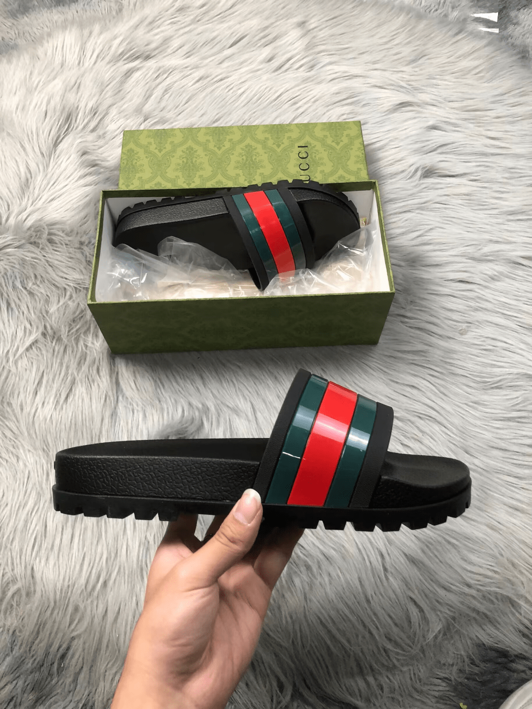 Gucci Web Slide Sandal - J&E