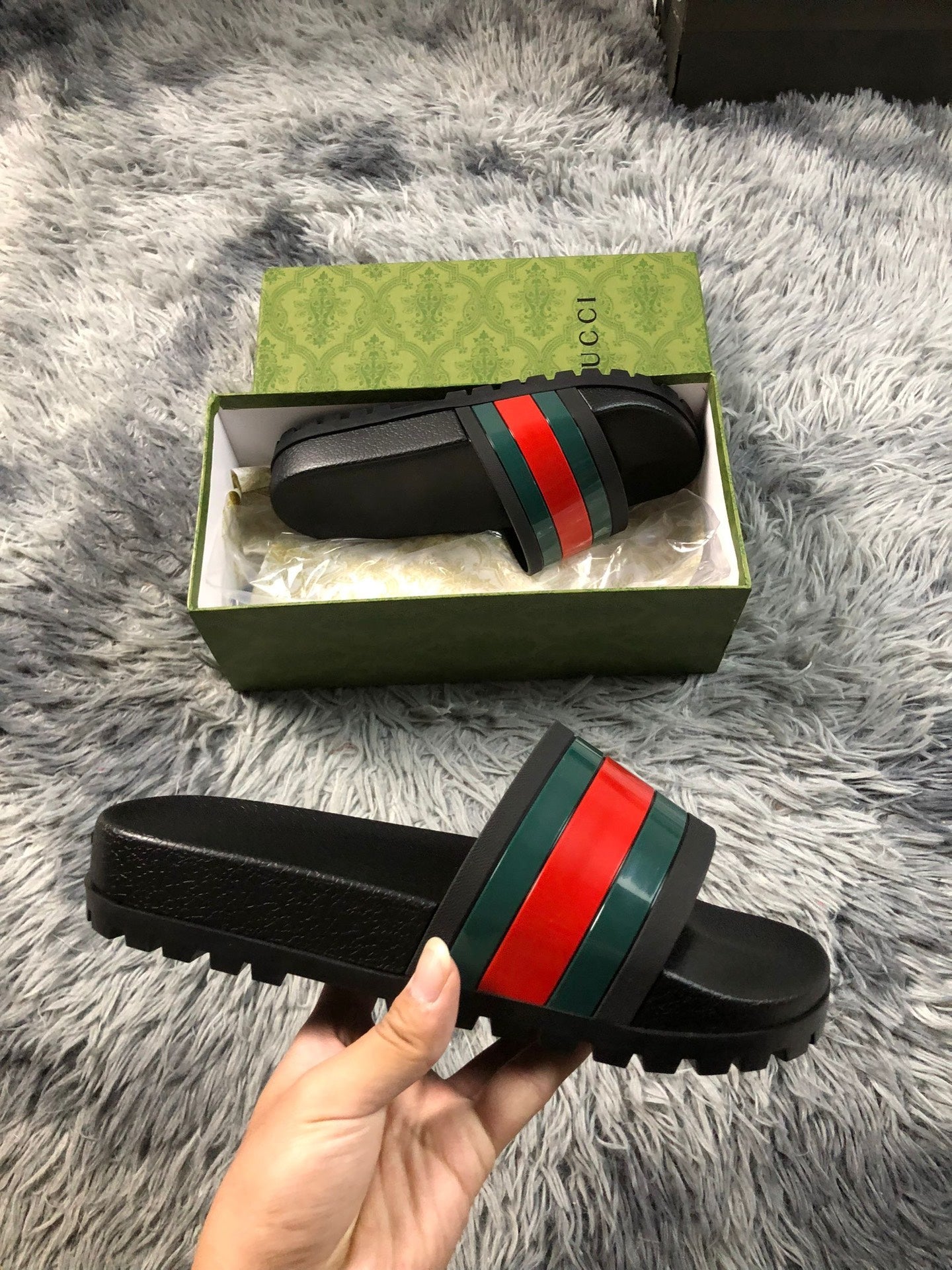 Gucci Web Slide Sandal - J&E