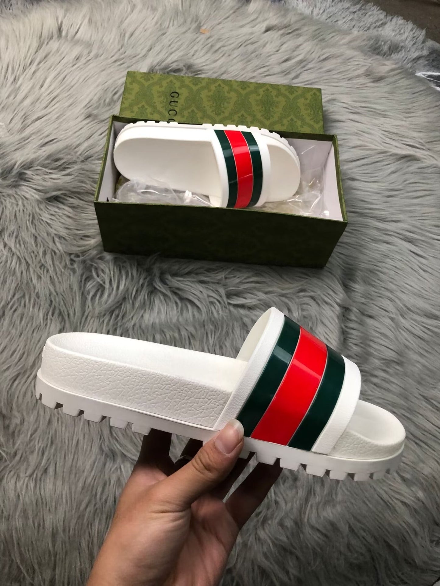 Gucci Web Slide Sandal - J&E
