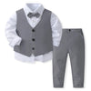 Kabeier Kids Suits Boys Wedding Attire Outfit Boys Toddler Bow tie Dress Blazer Blue Children Ring Bearer Suit 1 to 6 Years - J&E