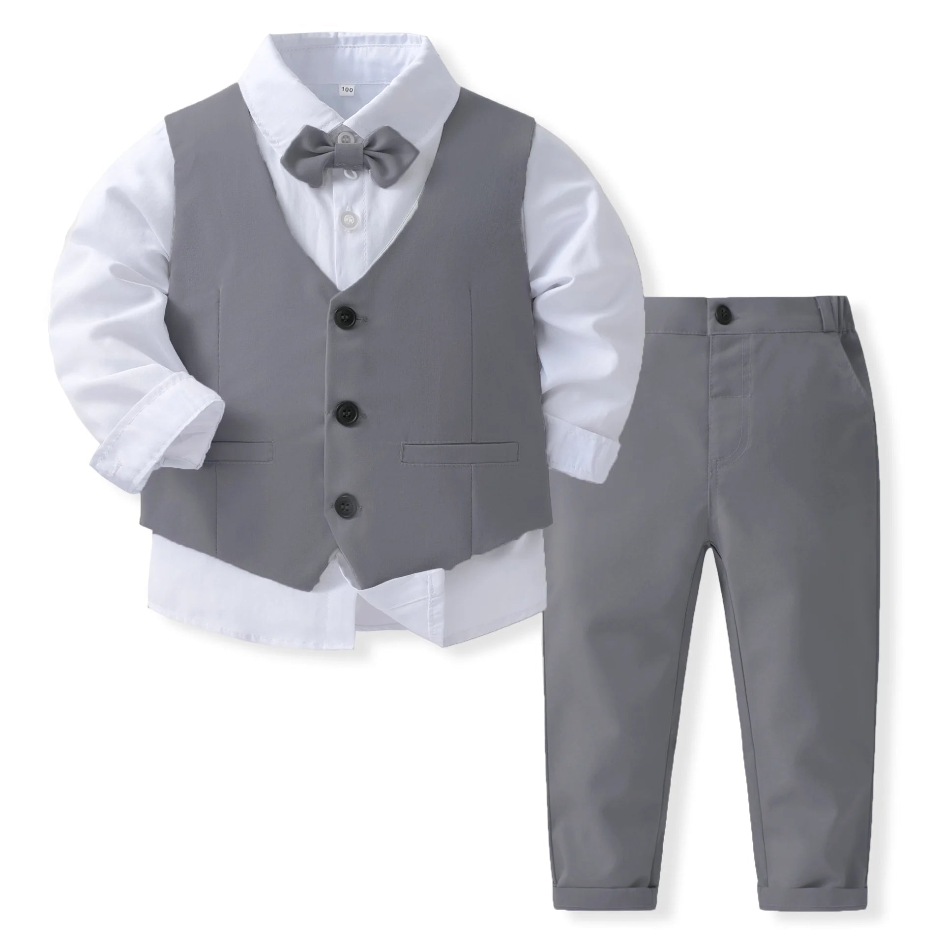 Kabeier Kids Suits Boys Wedding Attire Outfit Boys Toddler Bow tie Dress Blazer Blue Children Ring Bearer Suit 1 to 6 Years - J&E