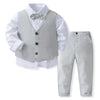 Kabeier Kids Suits Boys Wedding Attire Outfit Boys Toddler Bow tie Dress Blazer Blue Children Ring Bearer Suit 1 to 6 Years - J&E