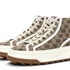 New canvas GG monogram womens tennis 1997 high top 55mm platform sneakers 38.5 beige Ebony mystic white - J&E