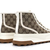 New canvas GG monogram womens tennis 1997 high top 55mm platform sneakers 38.5 beige Ebony mystic white - J&E