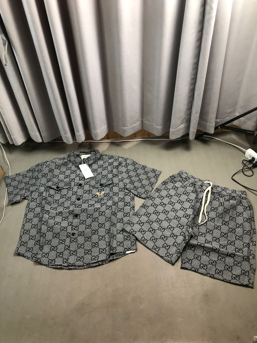 GG Linen Blend Canvas Shirt