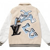 Trendy & eye-catching: Wizard of Oz Blue & White Varsity Jacket | Classic Letterman Style - J&E