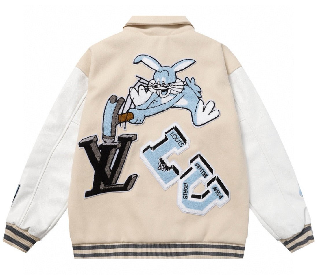 Trendy & eye-catching: Wizard of Oz Blue & White Varsity Jacket | Classic Letterman Style - J&E
