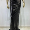 Women Summer Luxury Sexy Backless Halter Black Mesh Sequins Maxi Long Gowns Dress Elegant Celebrity Evening Party Club Dress - J&E
